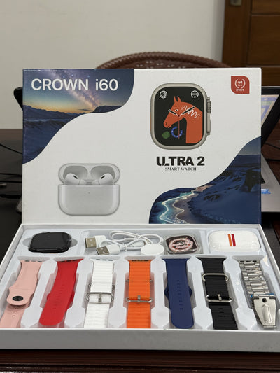 Crown I60 7 in 1 smartwatch with budds